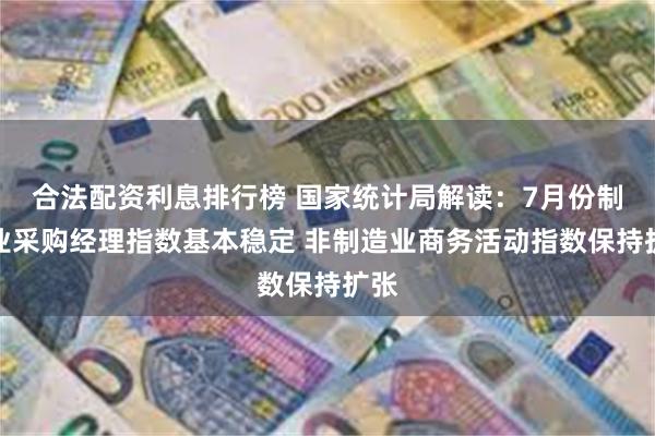 合法配资利息排行榜 国家统计局解读：7月份制造业采购经理指数基本稳定 非制造业商务活动指数保持扩张