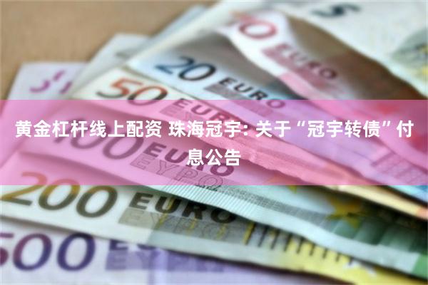 黄金杠杆线上配资 珠海冠宇: 关于“冠宇转债”付息公告